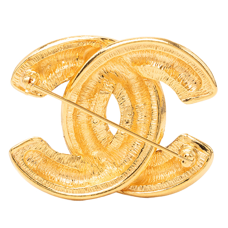 CC Gold Plated Quilted Brooch - Image 2