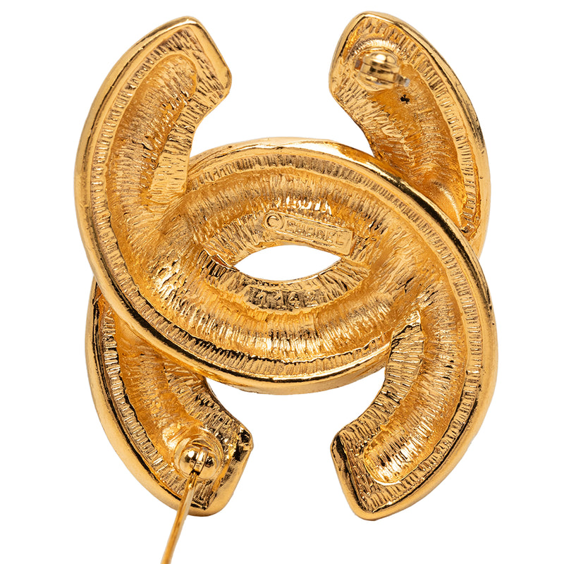 CC Gold Plated Quilted Brooch - Image 3