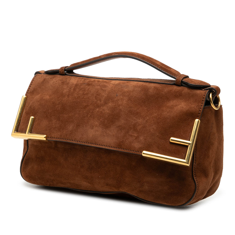 Printed Satin and Suede Double F Baguette Satchel - Image 2