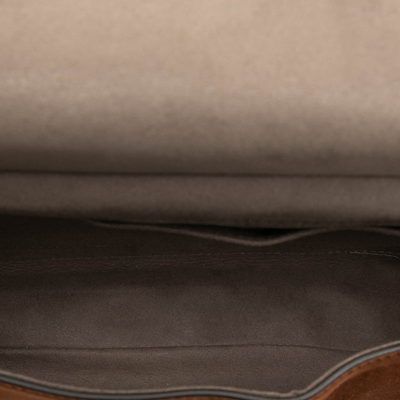 Printed Satin and Suede Double F Baguette Satchel - Image 4