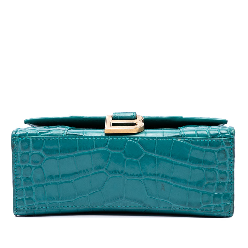 Croc Embossed Calfskin Hourglass Top Handle Bag XS - Image 3