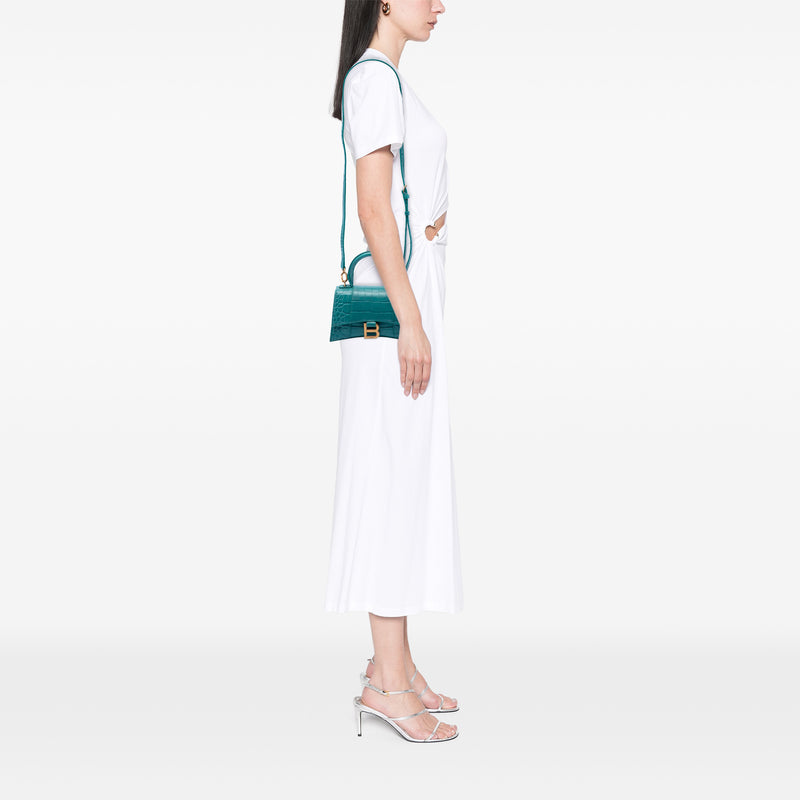 Croc Embossed Calfskin Hourglass Top Handle Bag XS - Image 6