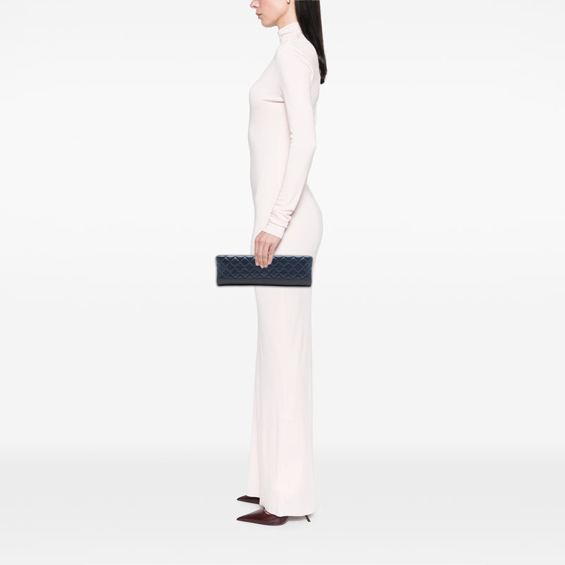 CC Quilted Lambskin Pearl Evening Baguette Clutch - Image 6