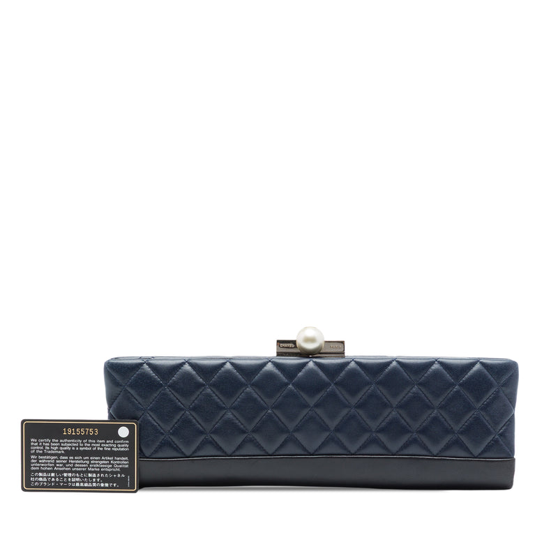CC Quilted Lambskin Pearl Evening Baguette Clutch - Image 7