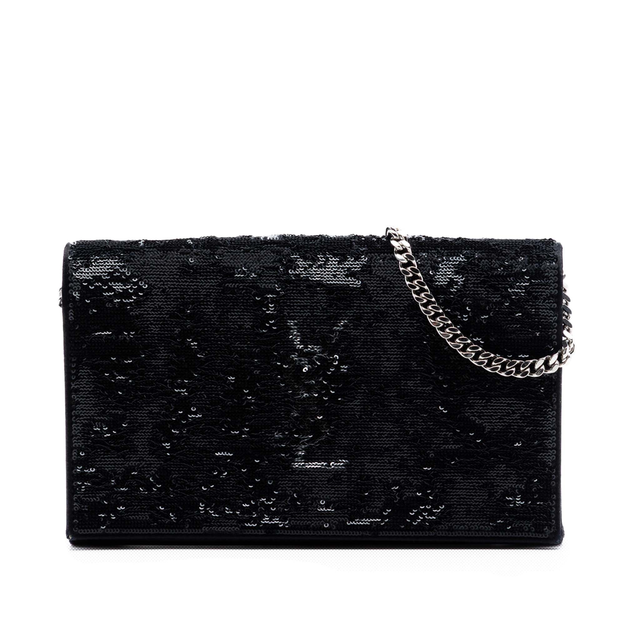 Sequin Monogram Kate Wallet on Chain - Image 1