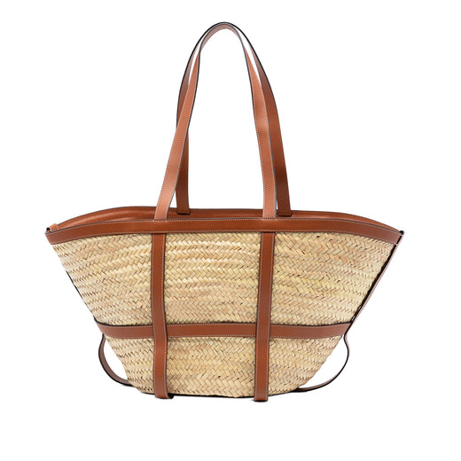 Medium Raffia Gridded Classic Panier Tote - Image 1