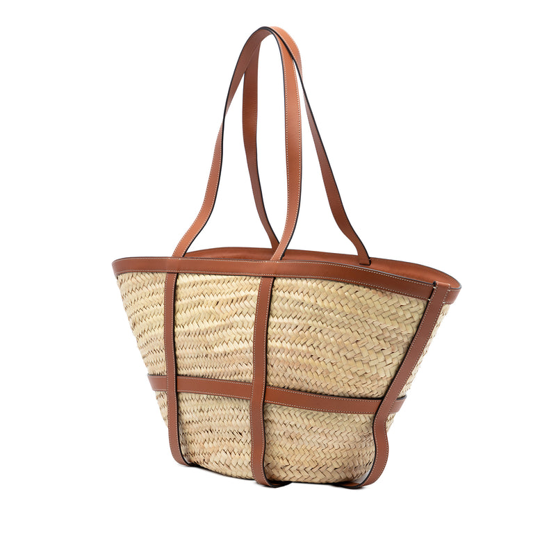 Medium Raffia Gridded Classic Panier Tote - Image 2