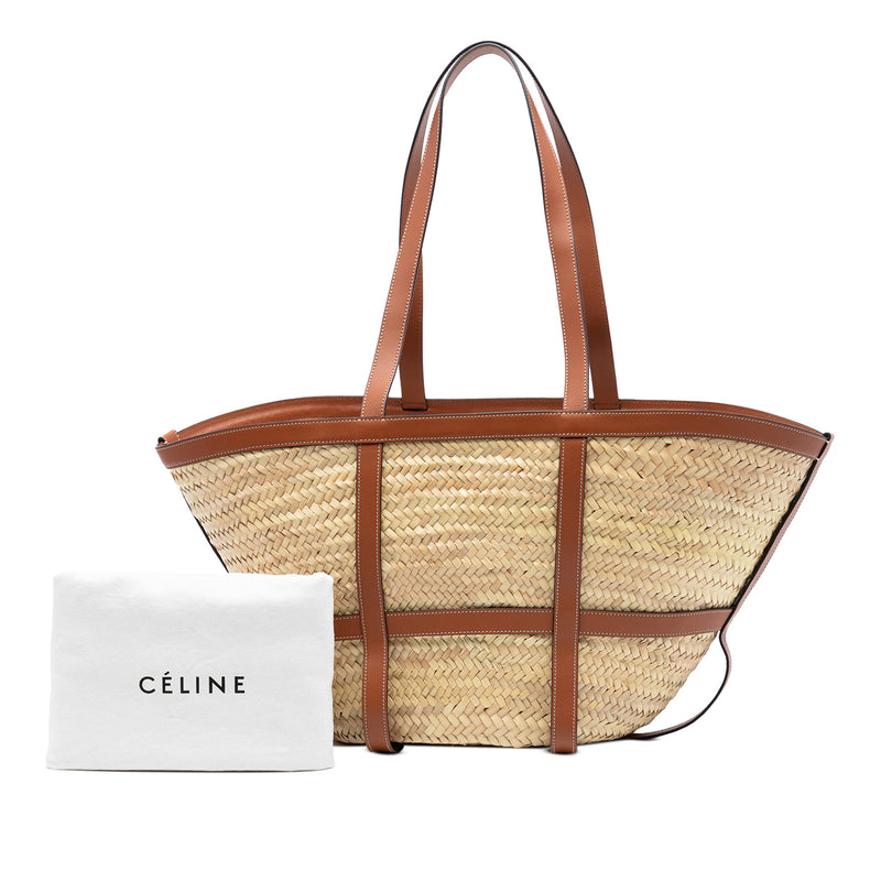 Medium Raffia Gridded Classic Panier Tote - Image 8