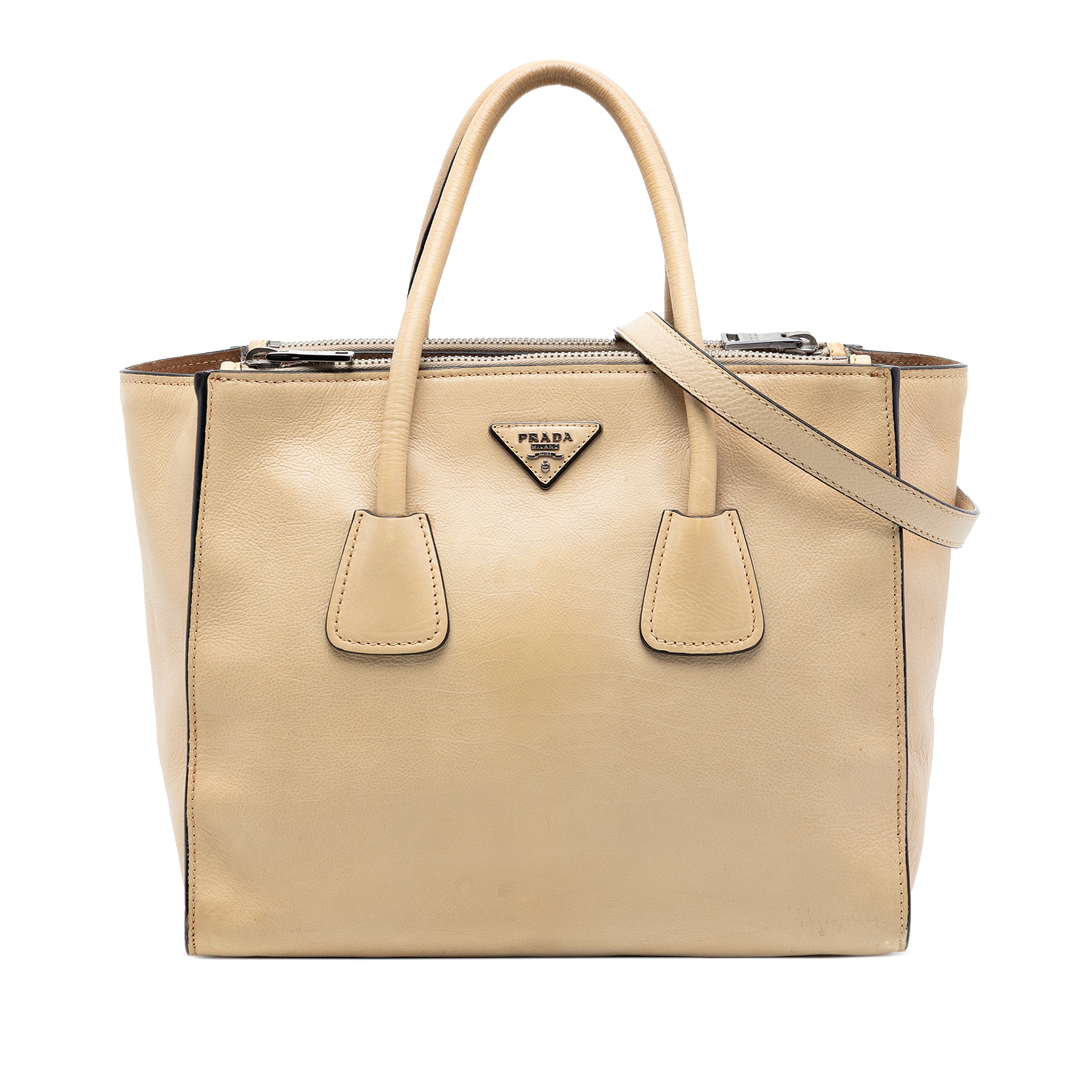 Glace Calf Twin Pocket Double Handle Satchel - Image 1