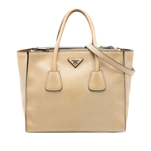 Glace Calf Twin Pocket Double Handle Satchel - Image 1