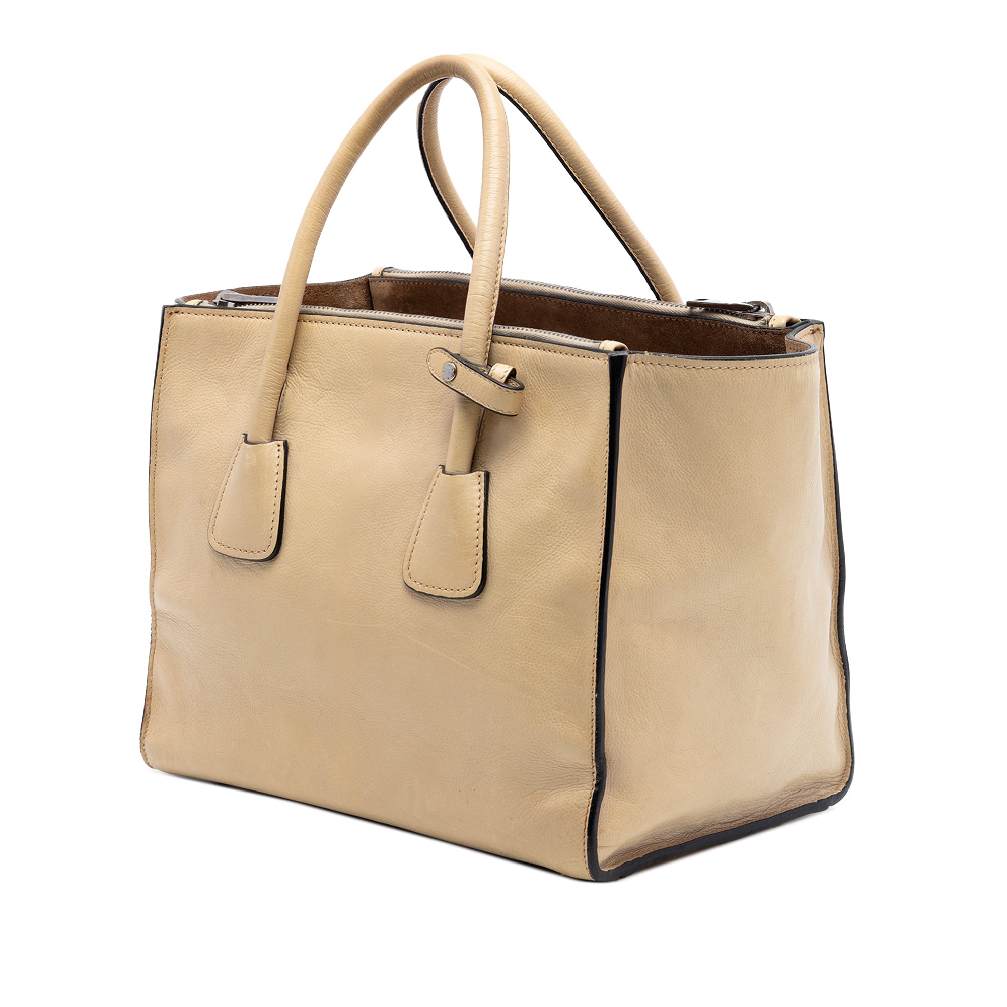 Glace Calf Twin Pocket Double Handle Satchel - Image 2