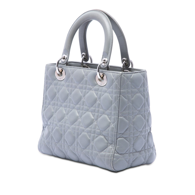 Medium Metallic Lambskin Cannage Lady Dior - Image 2