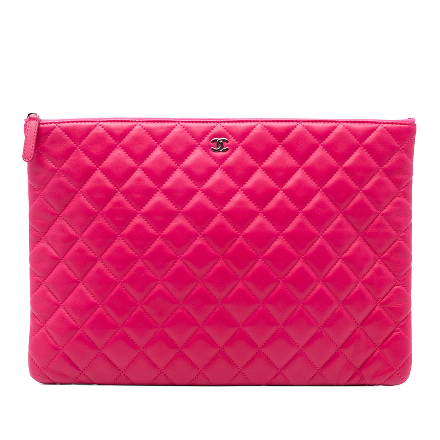 Large Quilted Lambskin O Case Clutch - Image 1