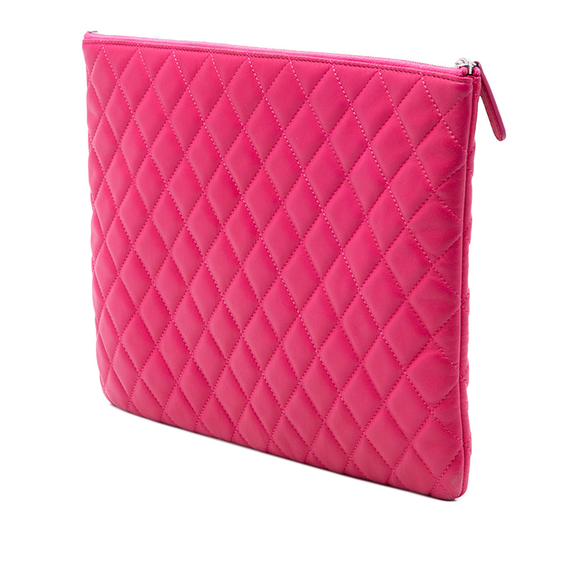 Large Quilted Lambskin O Case Clutch - Image 2