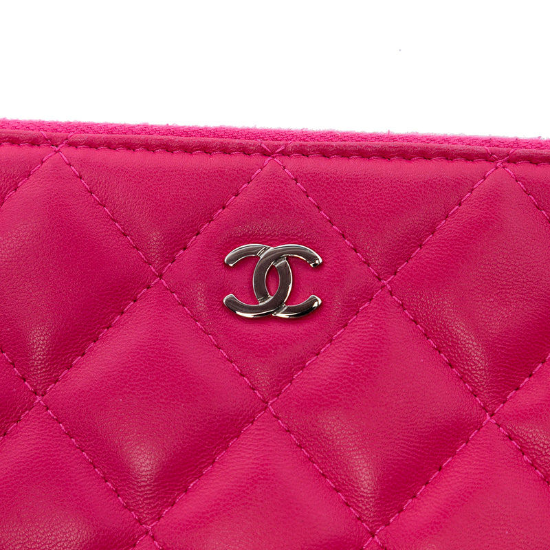 Large Quilted Lambskin O Case Clutch - Image 5