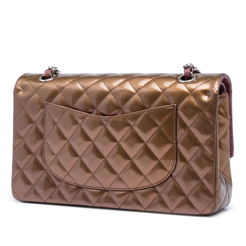 Medium Classic Striated Patent Double Flap - Image 2