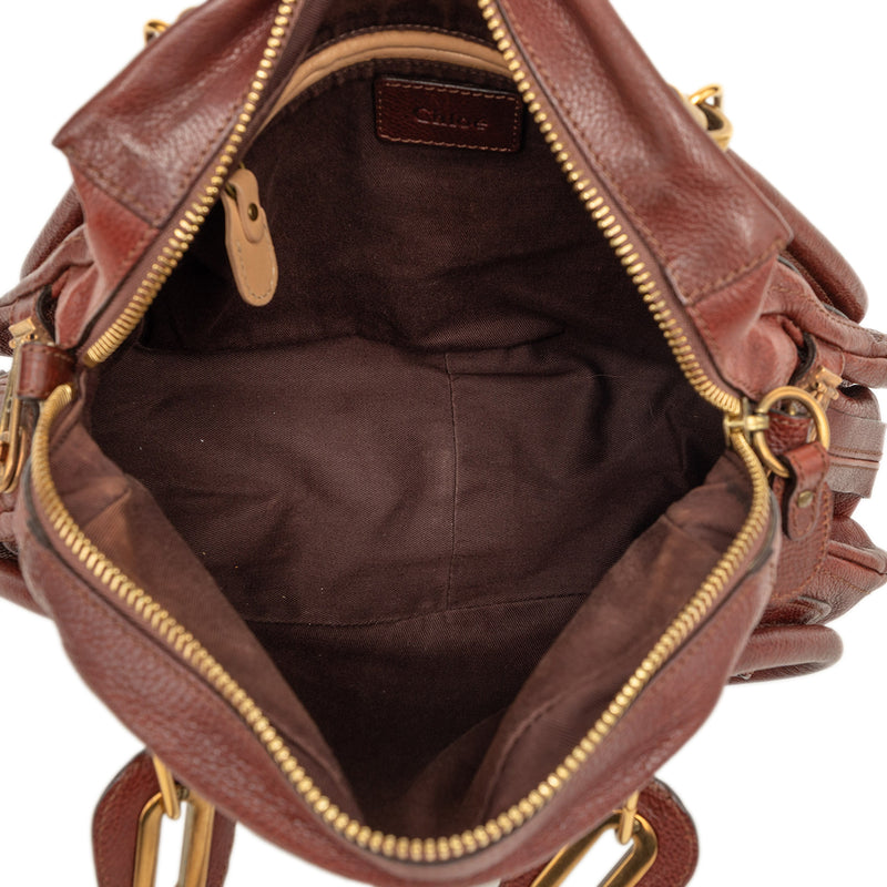 Medium Leather Paraty Satchel - Image 4