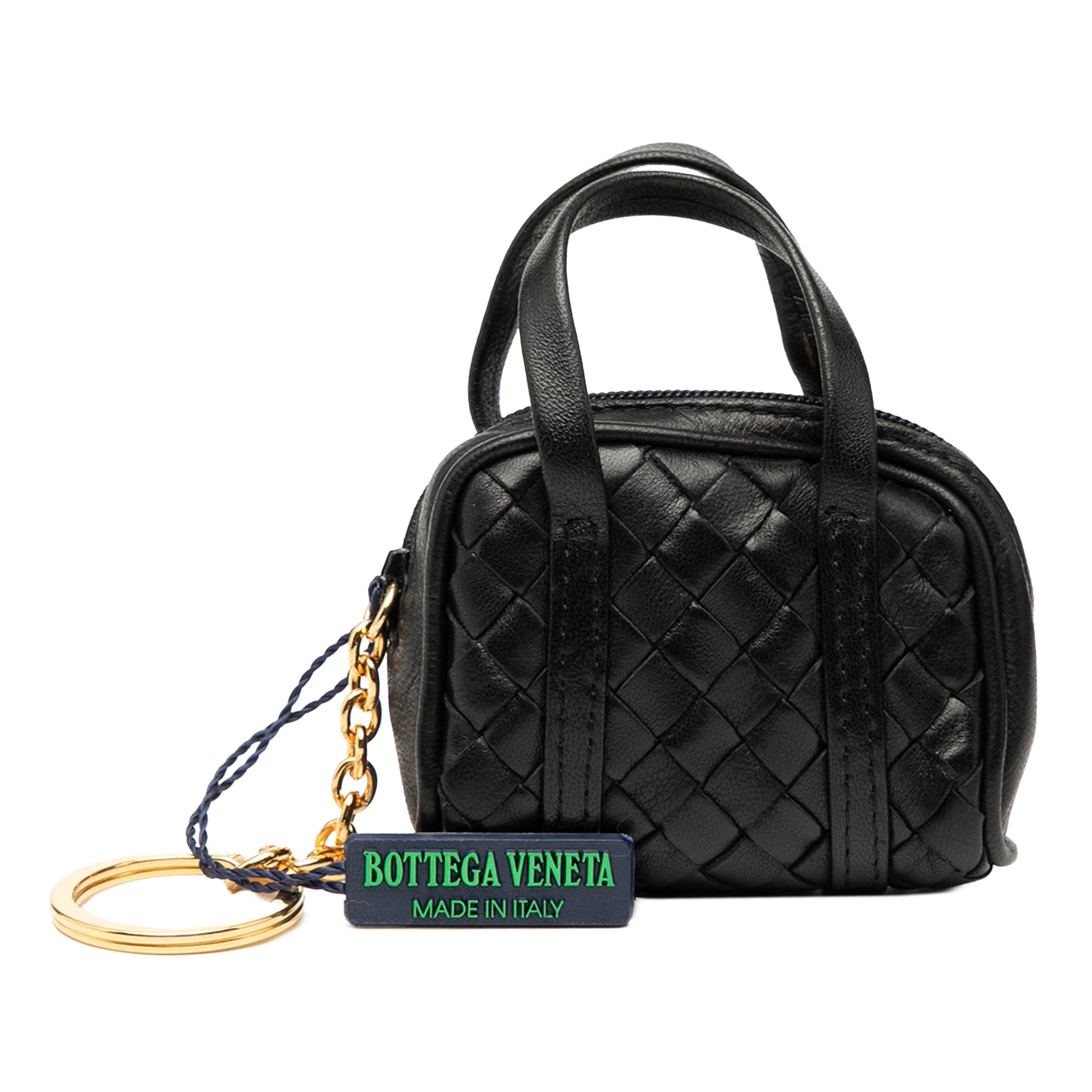 Nappa Intrecciato Pouch Key Holder and Bag Charm - Image 1