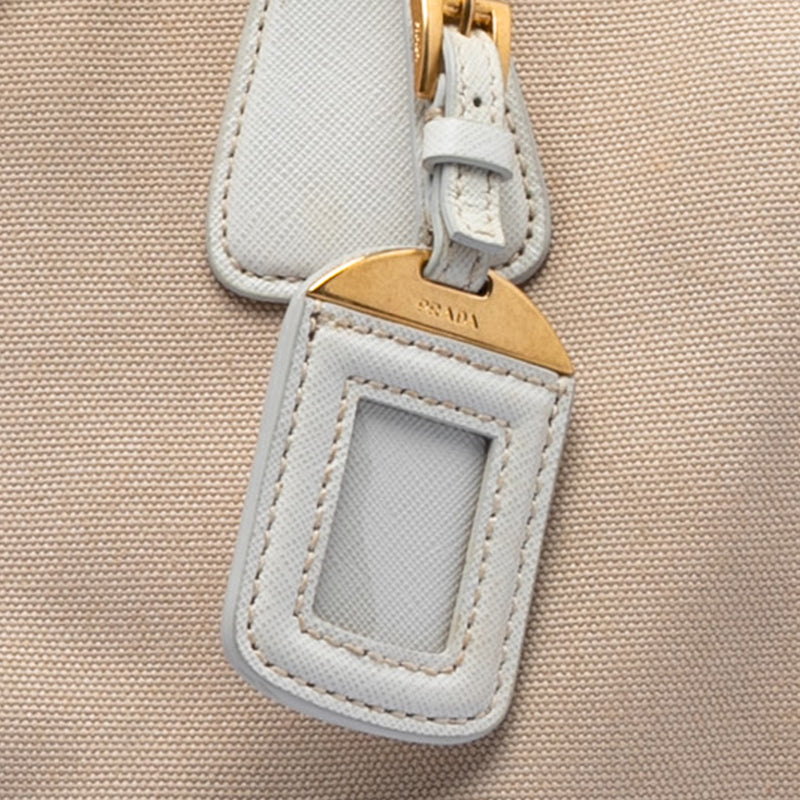 Saffiano Trimmed Canvas Canapa Satchel - Image 6