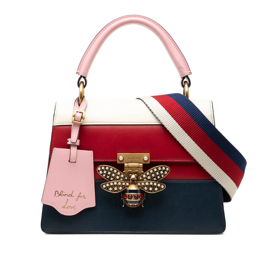 Small Tricolor Calfskin Queen Margaret Top Handle Bag - Image 1