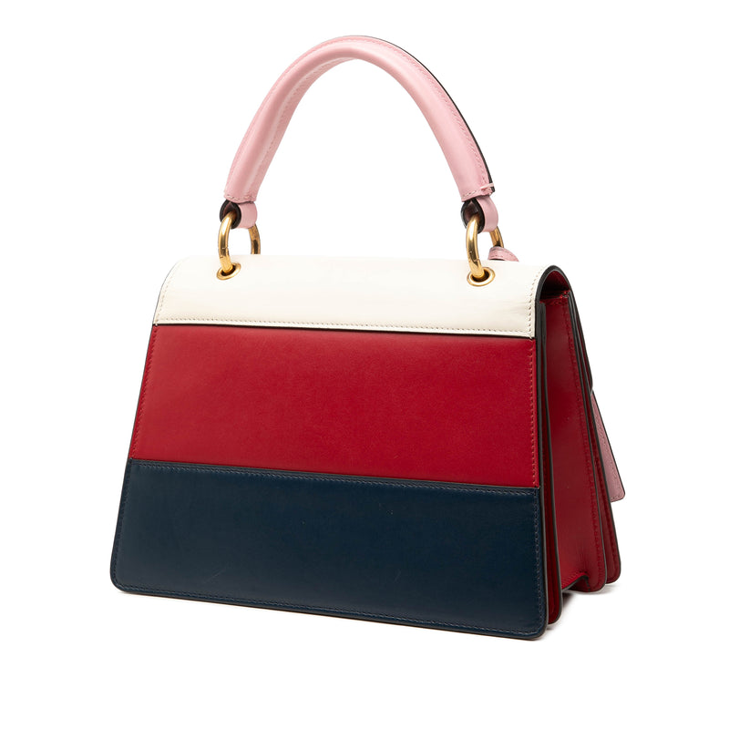 Small Tricolor Calfskin Queen Margaret Top Handle Bag - Image 2