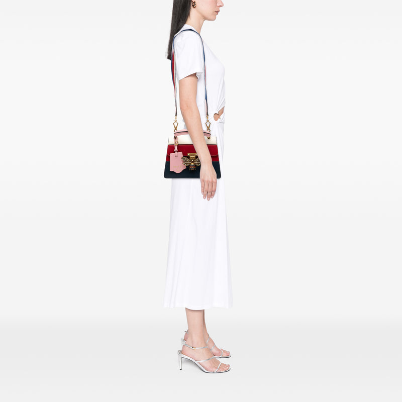 Small Tricolor Calfskin Queen Margaret Top Handle Bag - Image 7