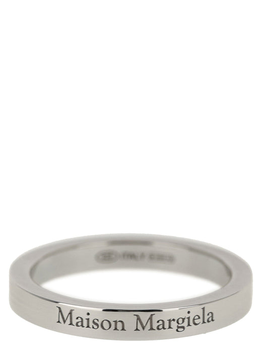 Maison Margiela Logo-Engraved Sterling Silver Ring — Rings