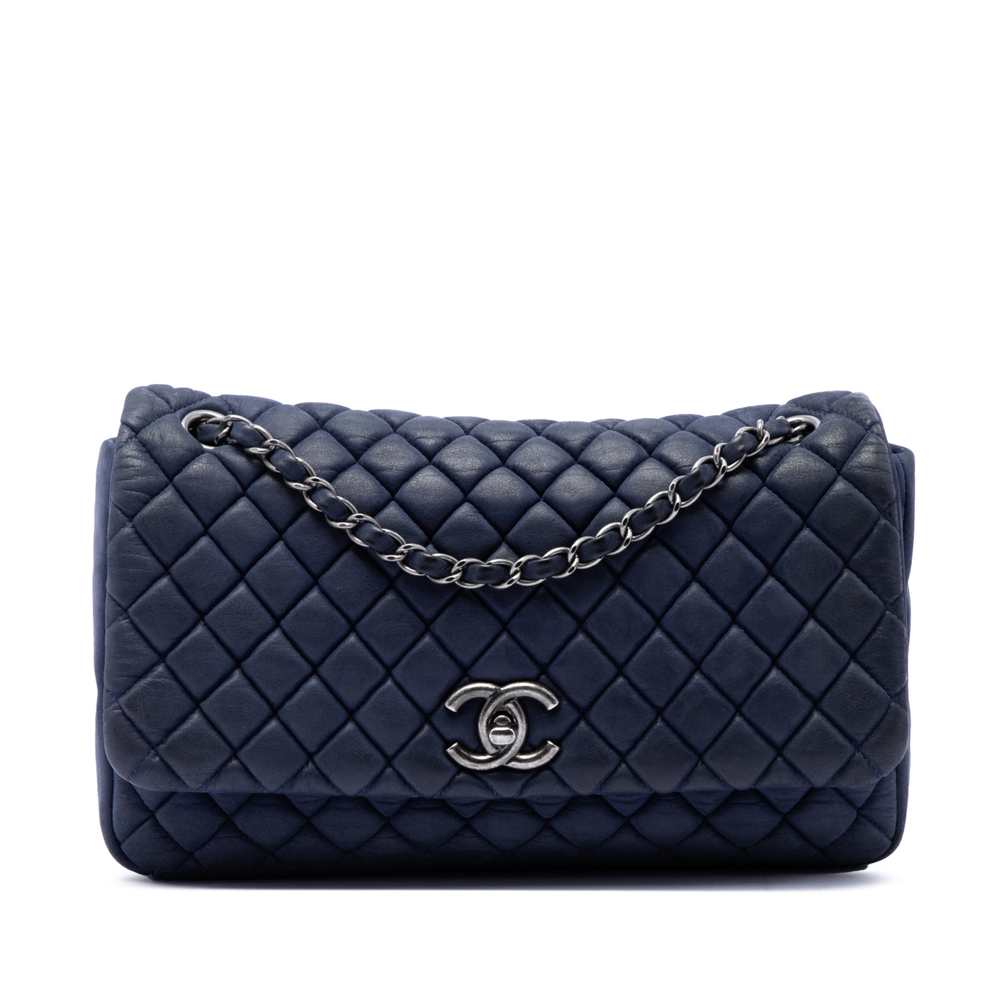 Large Quilted Iridescent Calfskin New Bubble Flap - Image 1