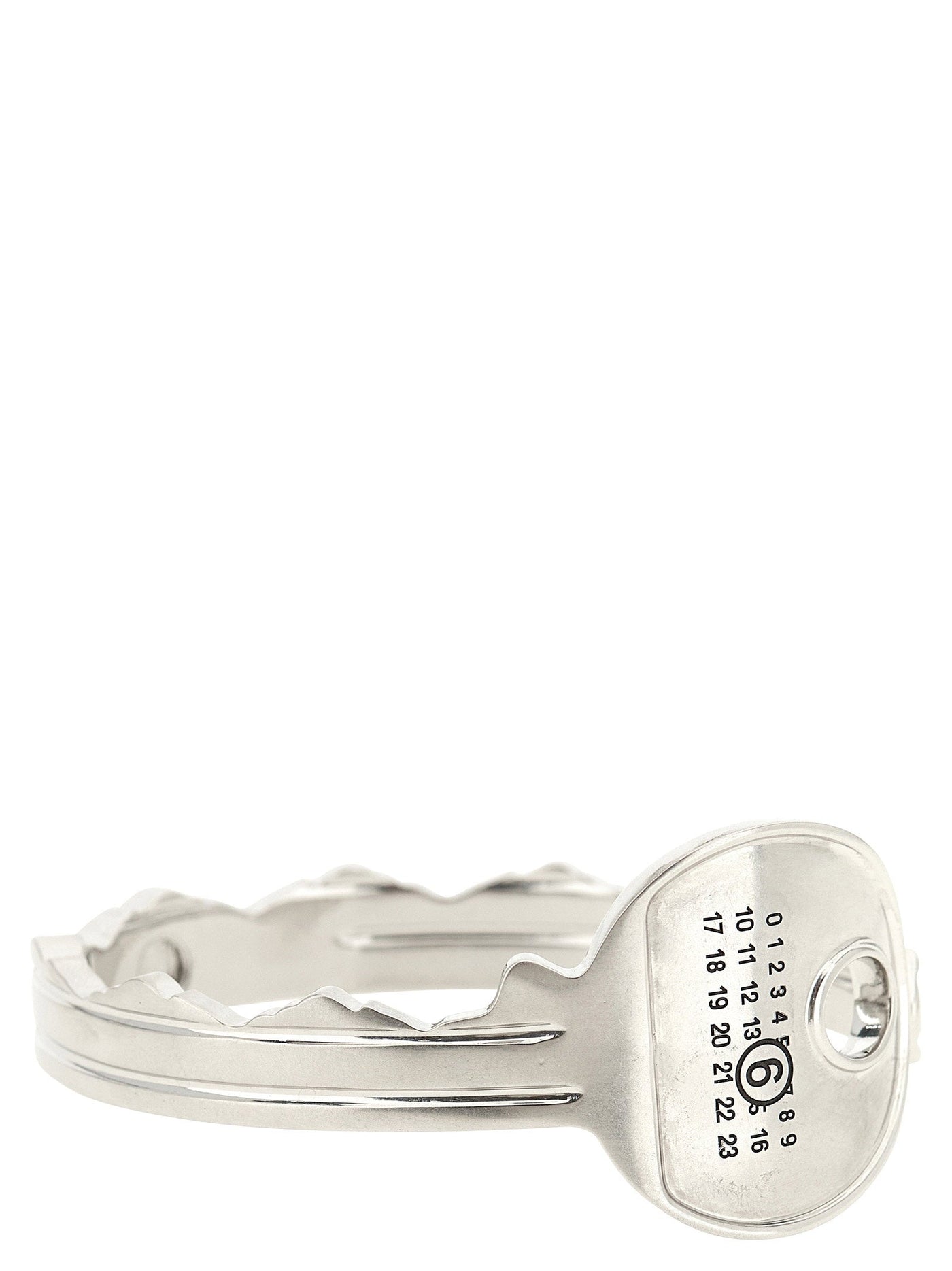 Mm6 Maison Margiela Numeric Signature Metal Key Bracelet — Silver Bracelets