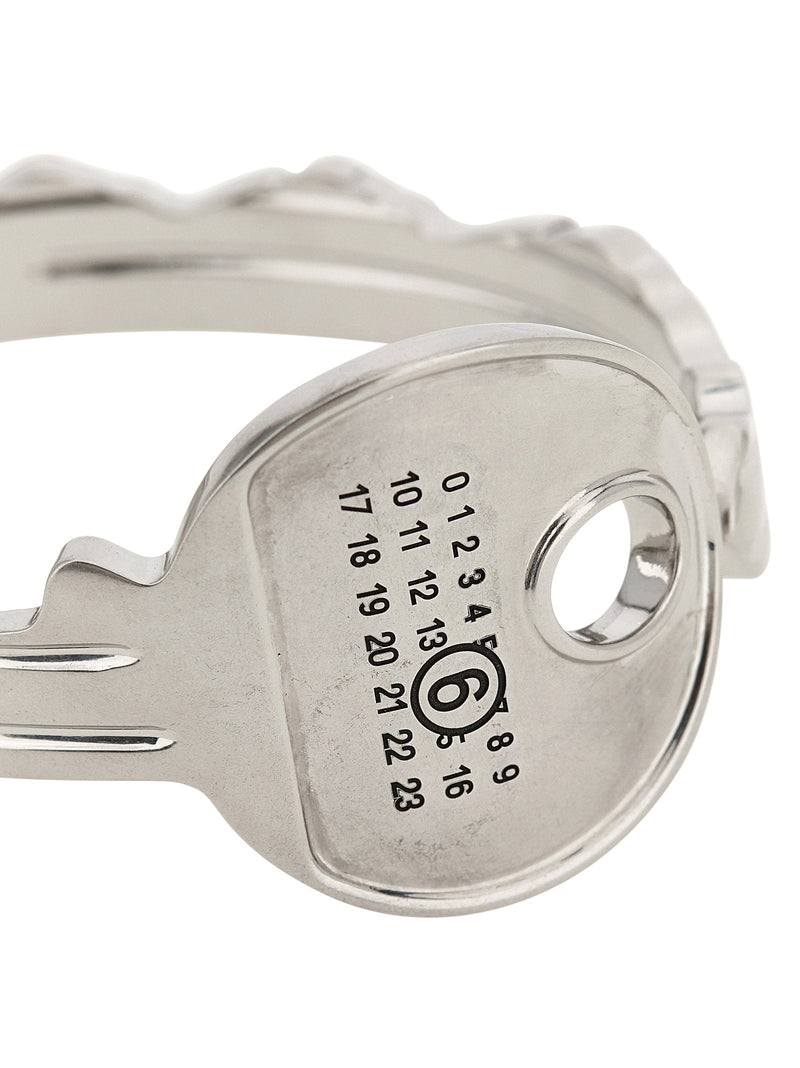 Mm6 Maison Margiela Numeric Signature Metal Key Bracelet — Silver Bracelets
