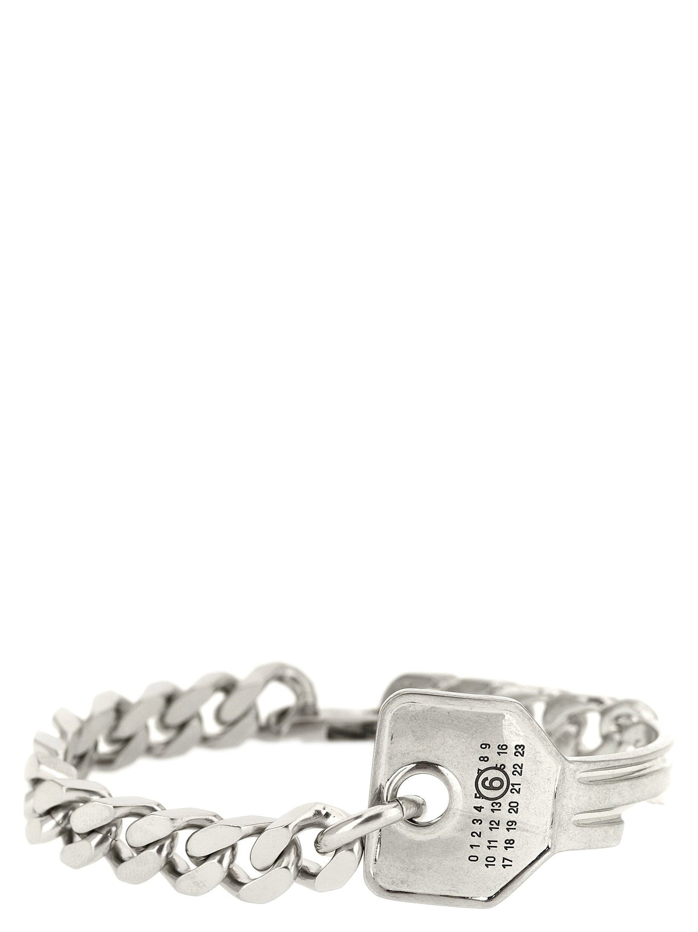 Mm6 Maison Margiela Key-Charm Chain Bracelet — Silver Bracelets