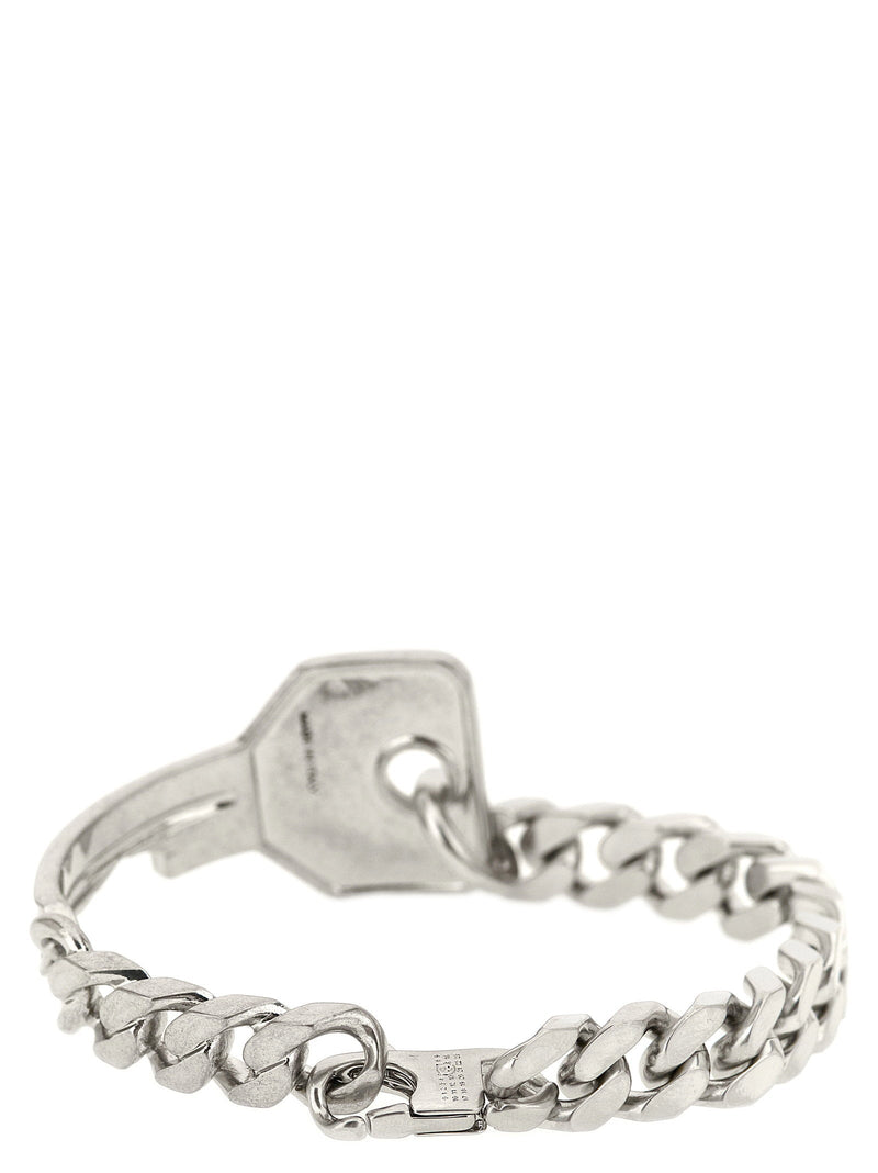 Mm6 Maison Margiela Key-Charm Chain Bracelet — Silver Bracelets