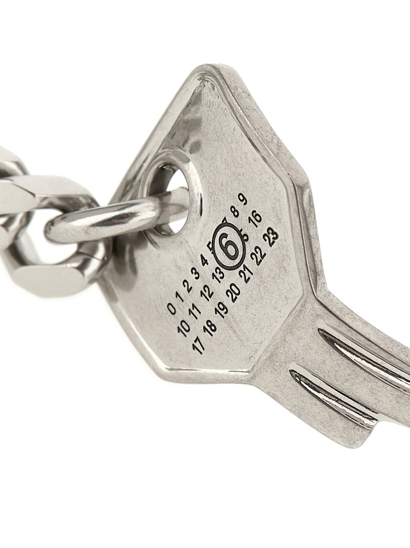 Mm6 Maison Margiela Key-Charm Chain Bracelet — Silver Bracelets
