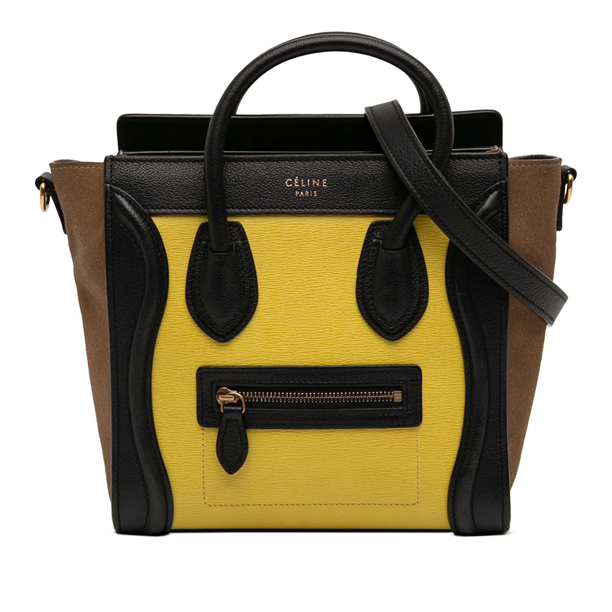 Nano Tricolor Calfskin and Suede Luggage Tote - Image 1