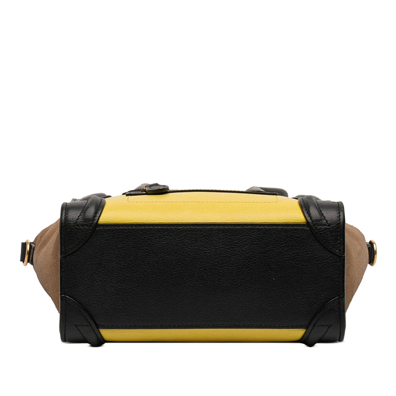 Nano Tricolor Calfskin and Suede Luggage Tote - Image 3