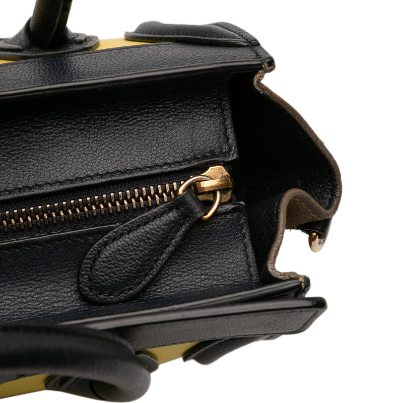 Nano Tricolor Calfskin and Suede Luggage Tote - Image 7