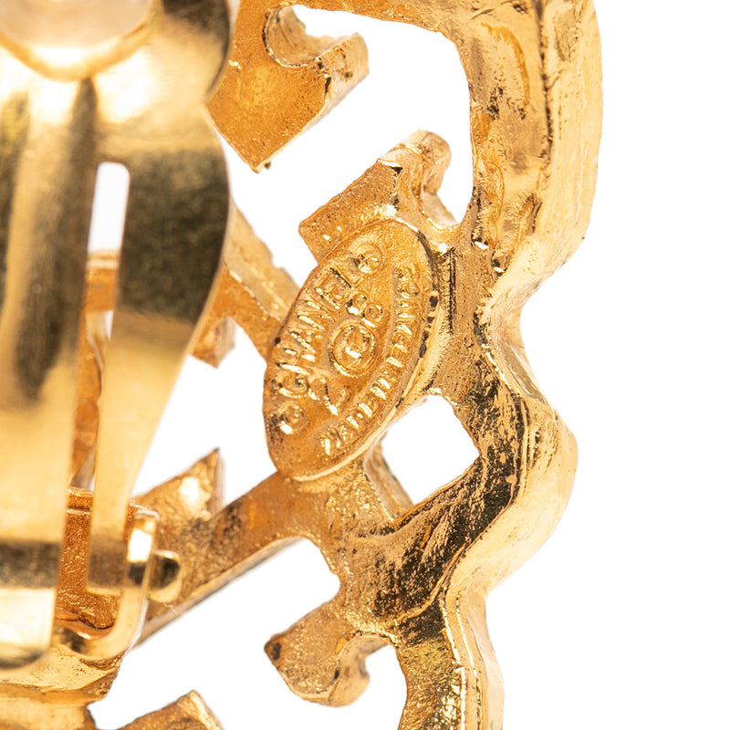 Gold Plated CC Square Clip On Earrings - Image 3