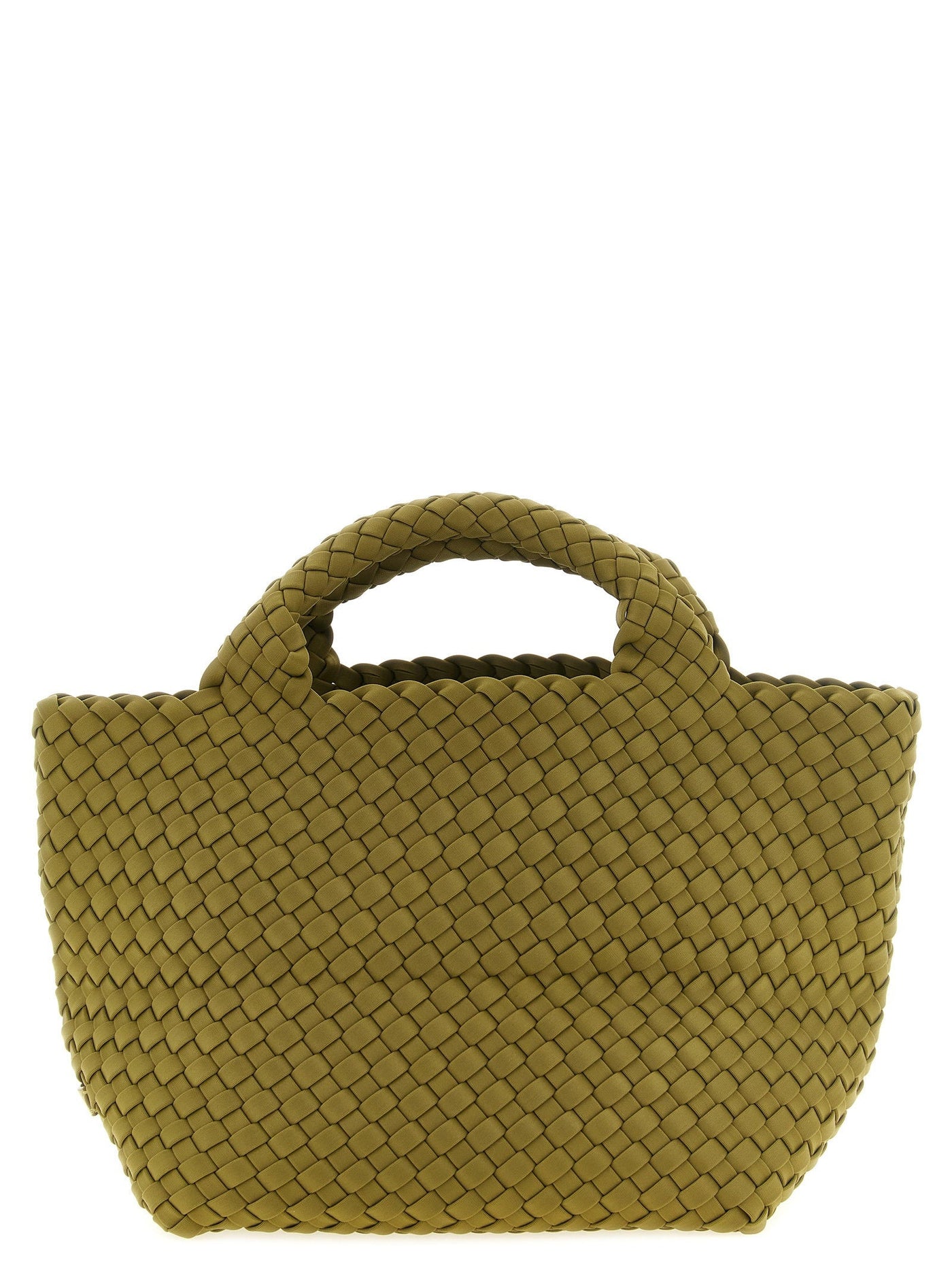 Naghedi Hand-Woven Neoprene Top Handle Bag — Olive
