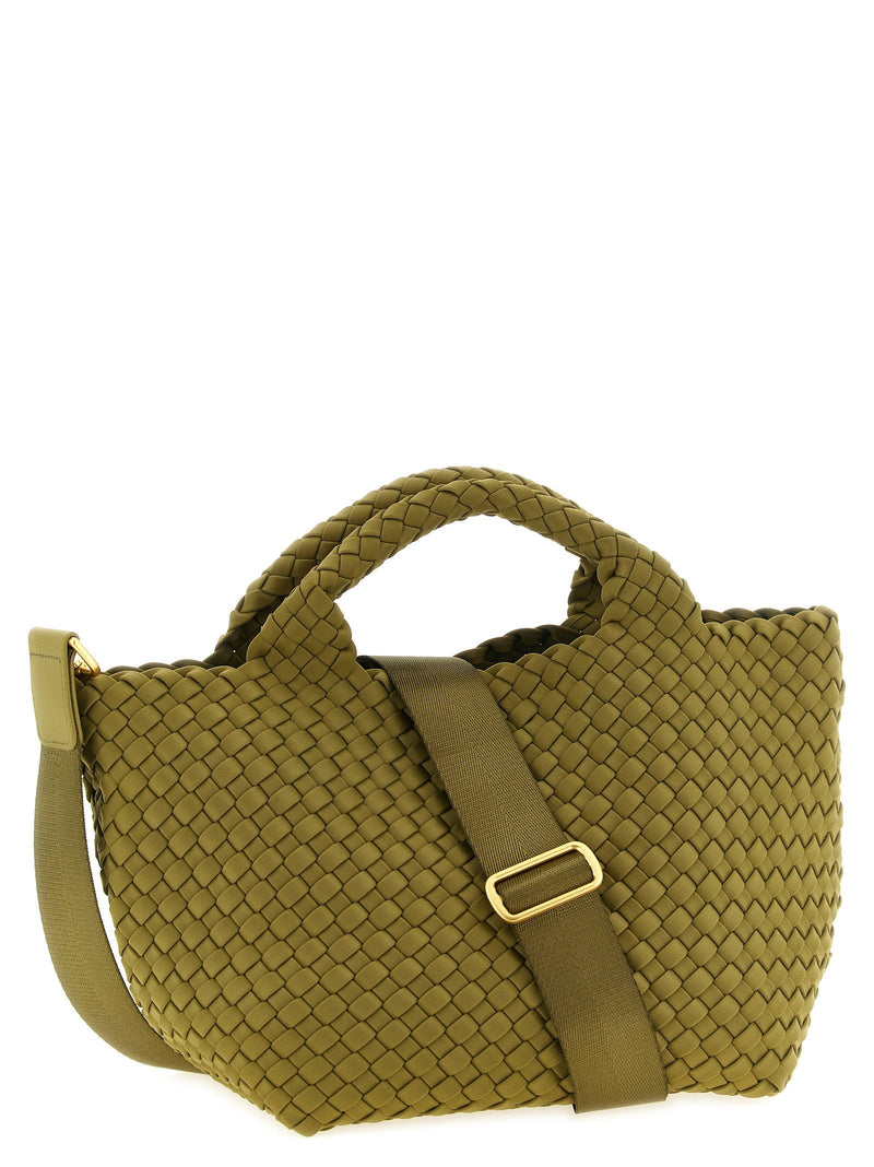 Naghedi Hand-Woven Neoprene Top Handle Bag — Olive