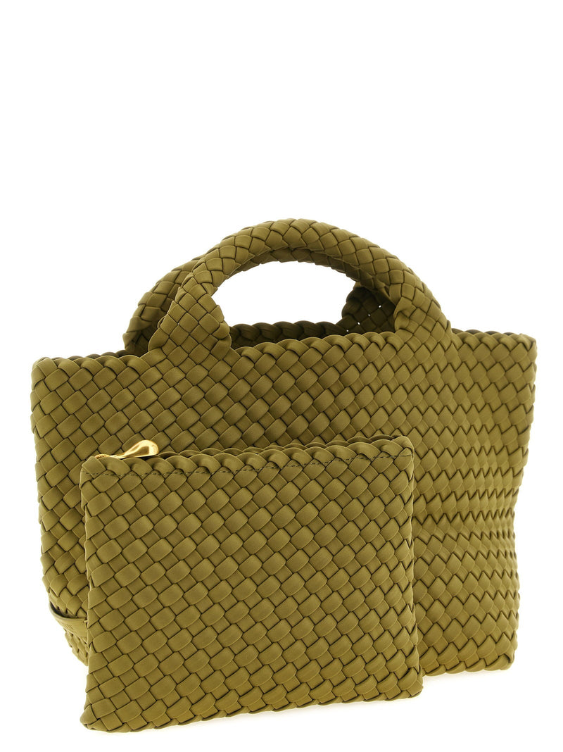 Naghedi Hand-Woven Neoprene Top Handle Bag — Olive