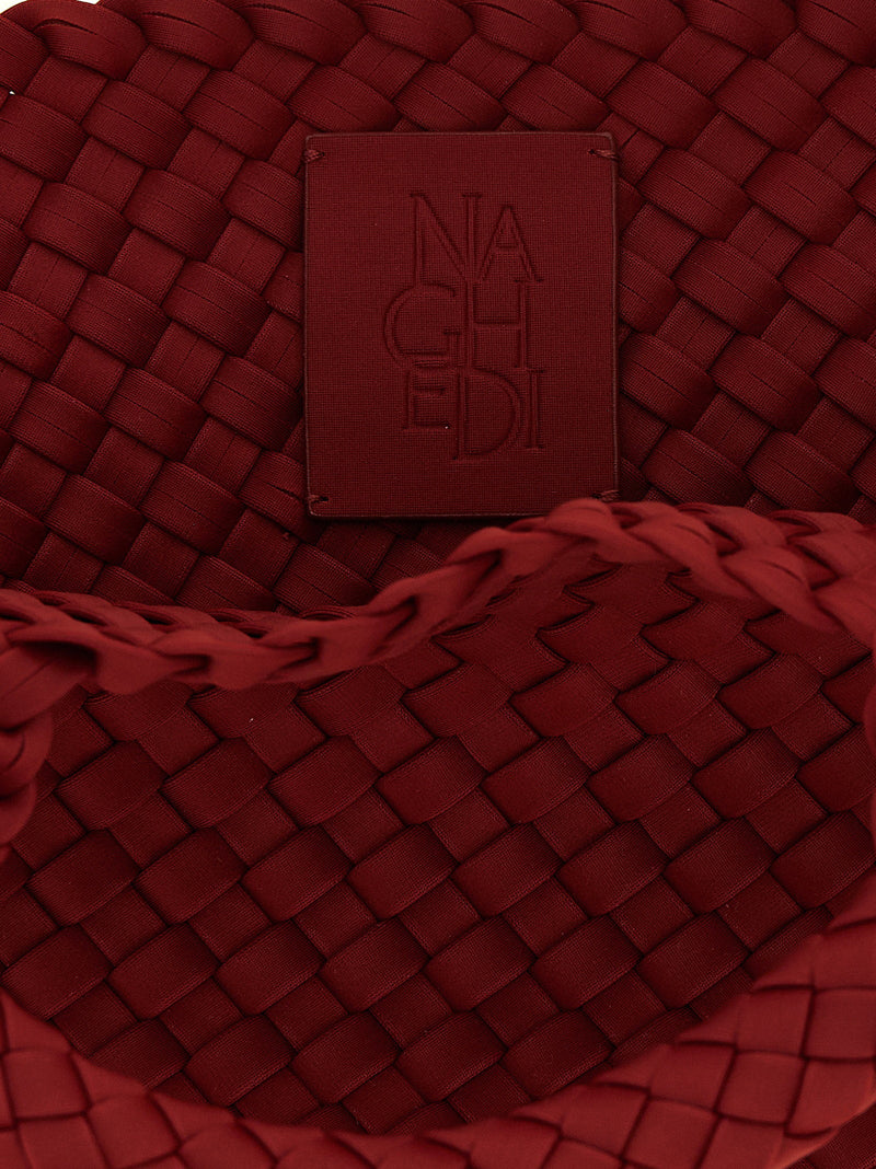 Naghedi Hand-Woven Neoprene Tote Bag — Red