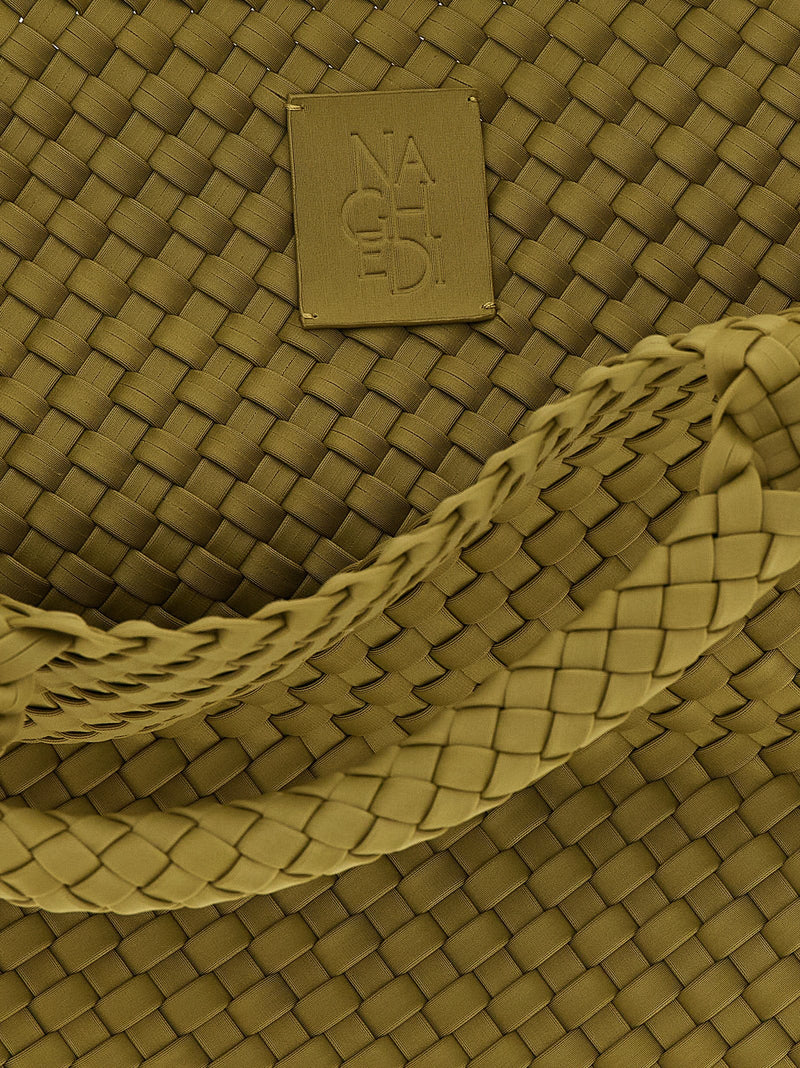 Naghedi Tote Bag — Olive Hand-woven Neoprene