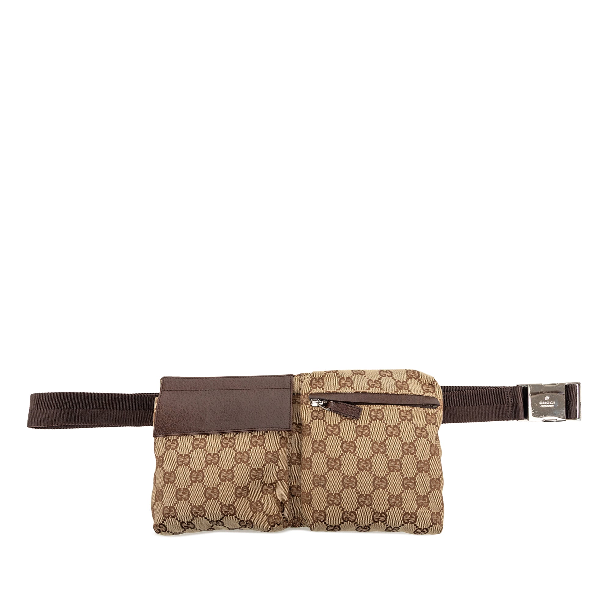 GG Canvas Double Pocket Belt Bag - Image 1