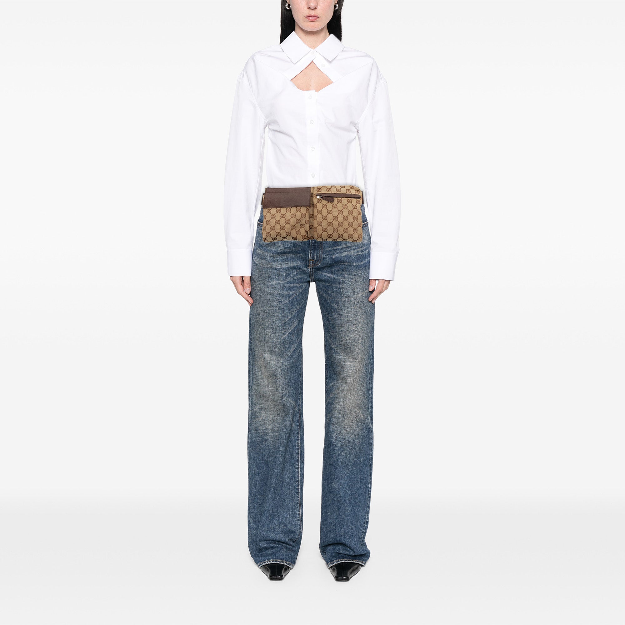 GG Canvas Double Pocket Belt Bag - Image 7