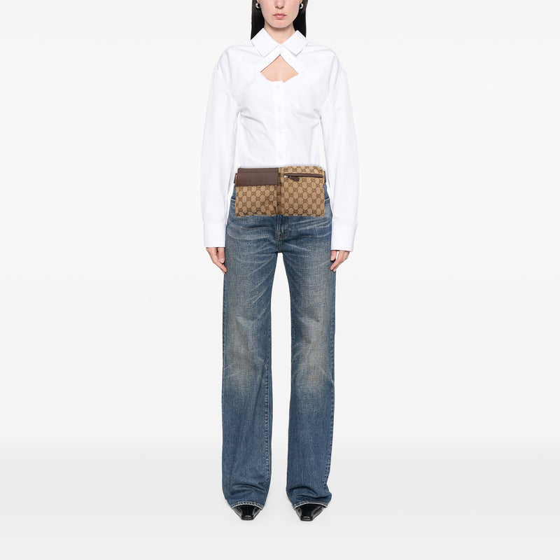 GG Canvas Double Pocket Belt Bag - Image 7