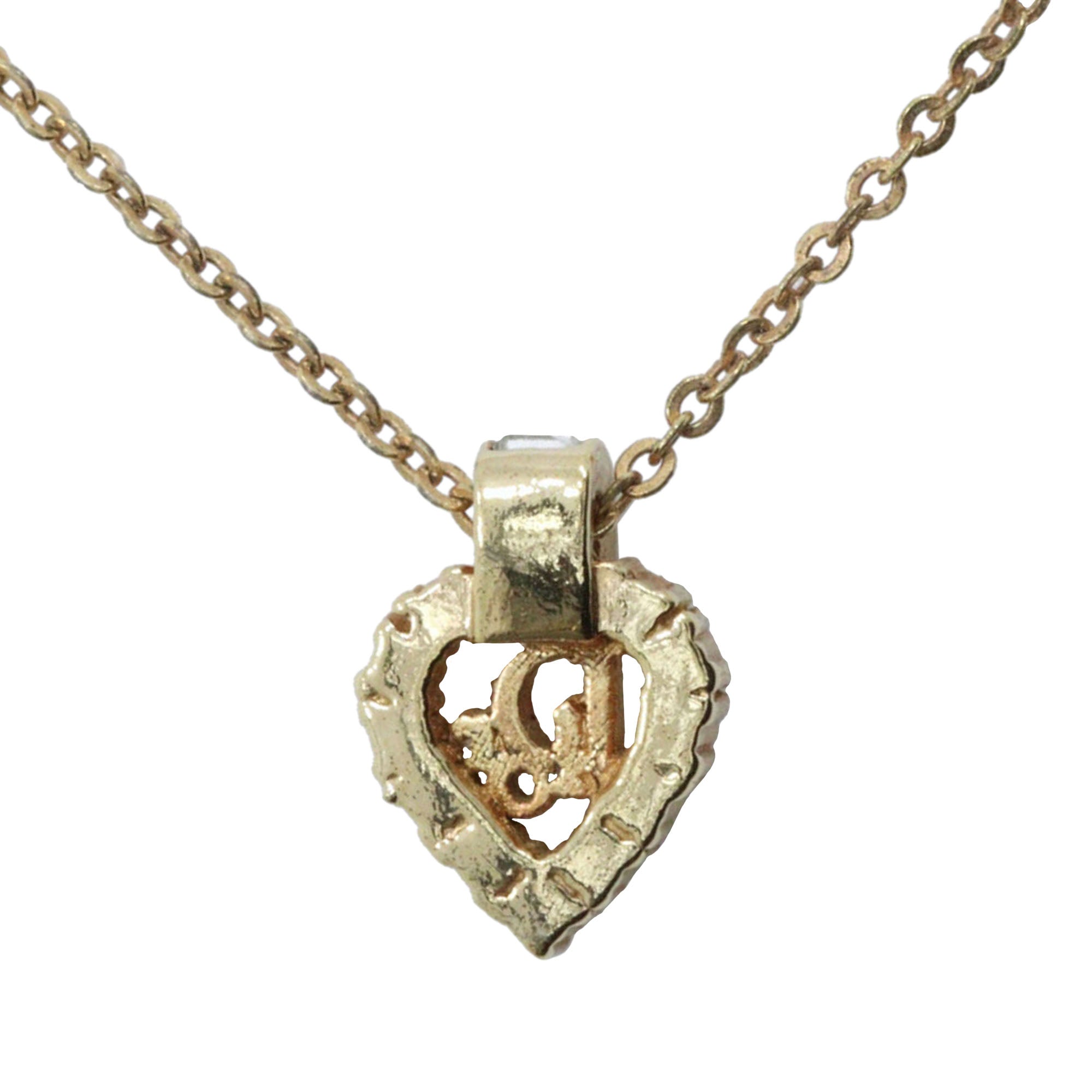 Gold Plated Strass Heart Pendant Necklace - Image 2