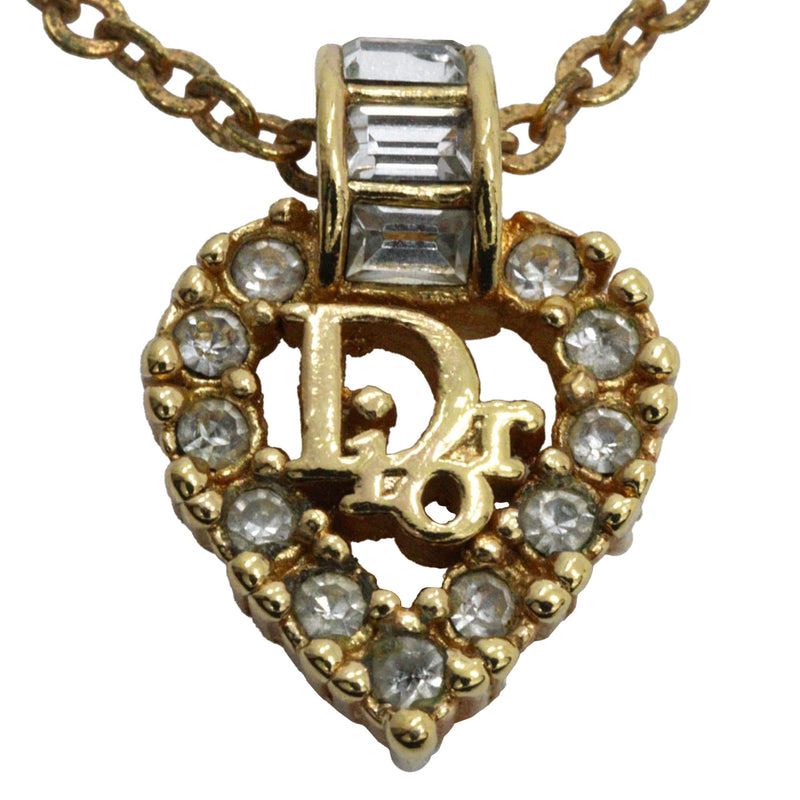 Gold Plated Strass Heart Pendant Necklace - Image 3