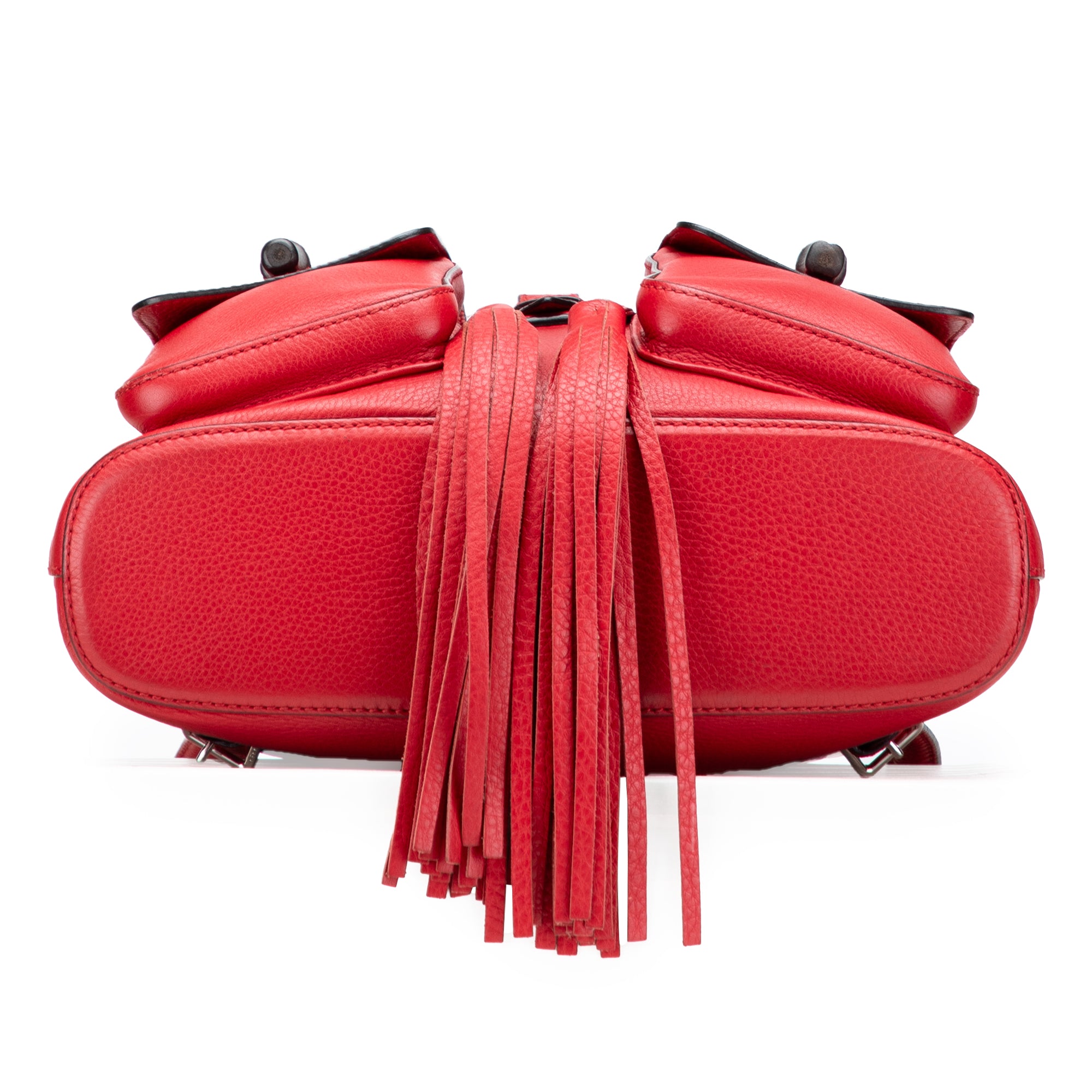 Leather Bamboo Tassel Backpack - Image 3