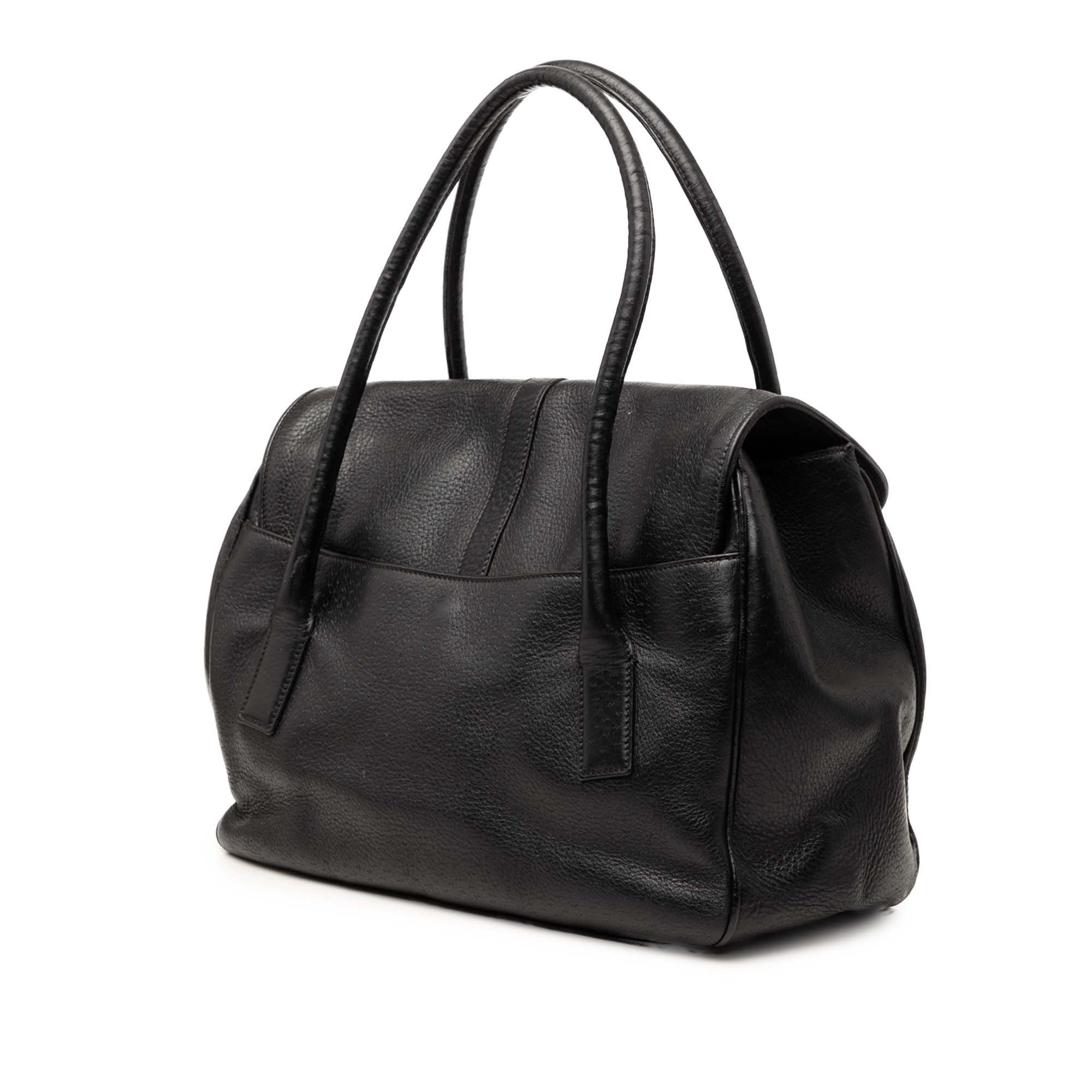 Leather Gancini Flap Handbag - Image 2