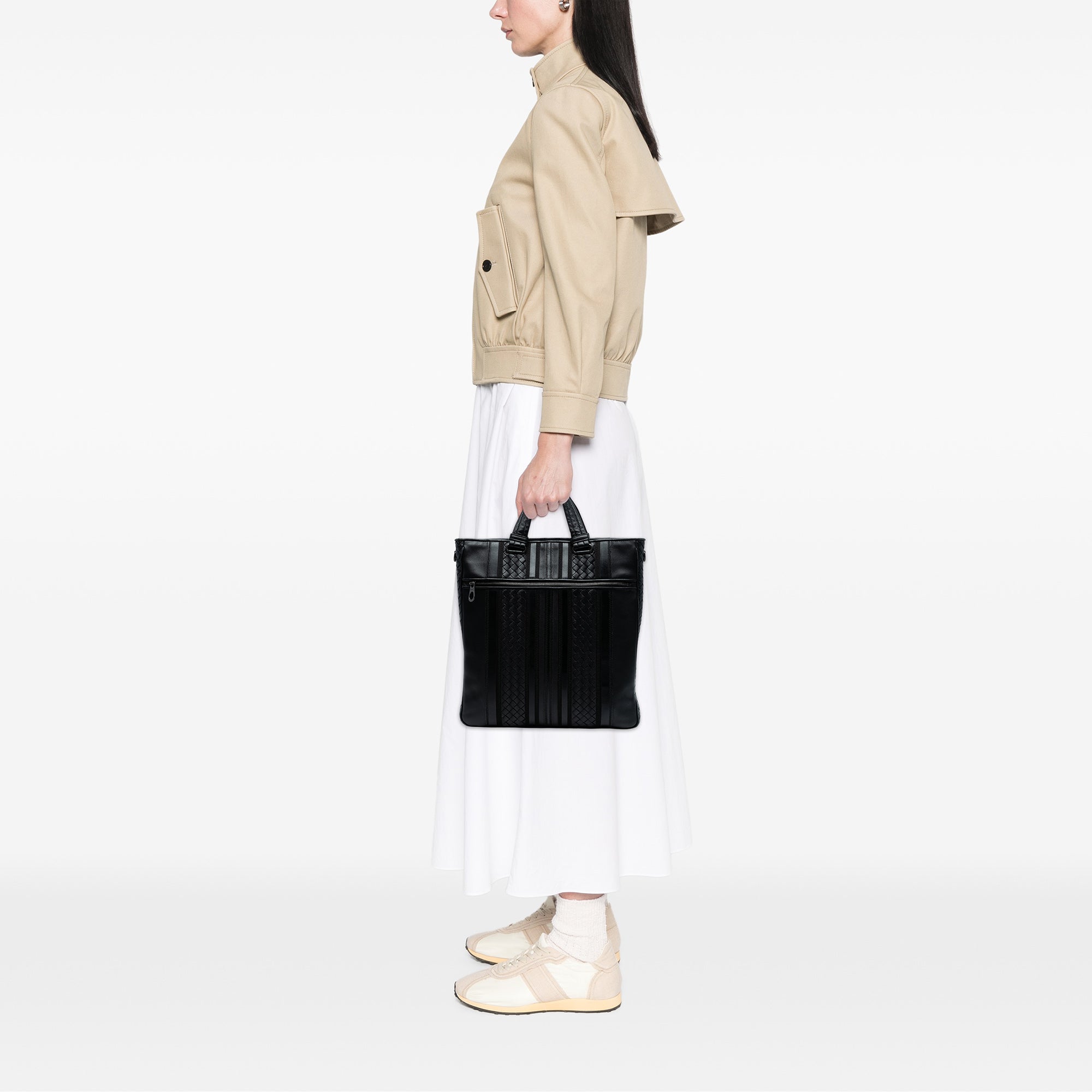 Nappa Intrecciato Tech Stripe Convertible Tote - Image 7